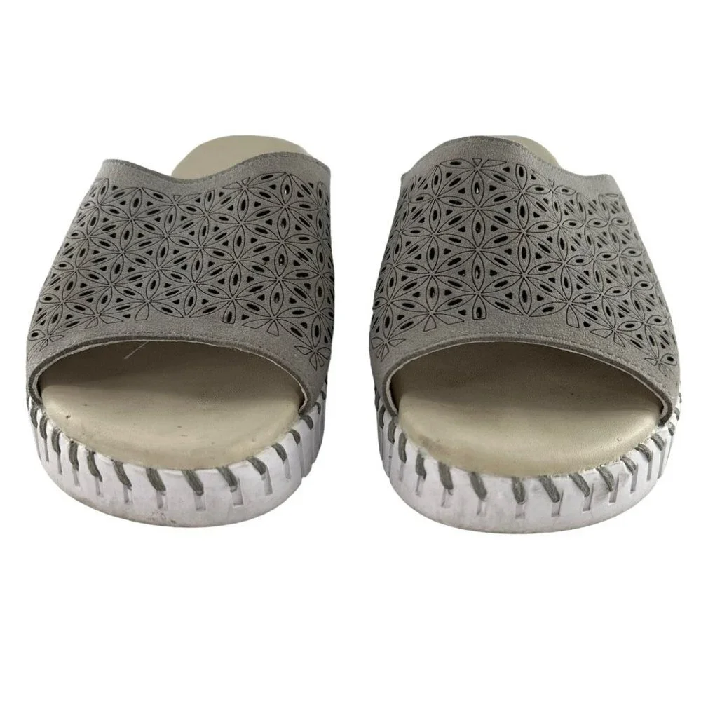 Ilse Jacobsen Gray Laser Cut Tulip Sandals Size 36 Flats